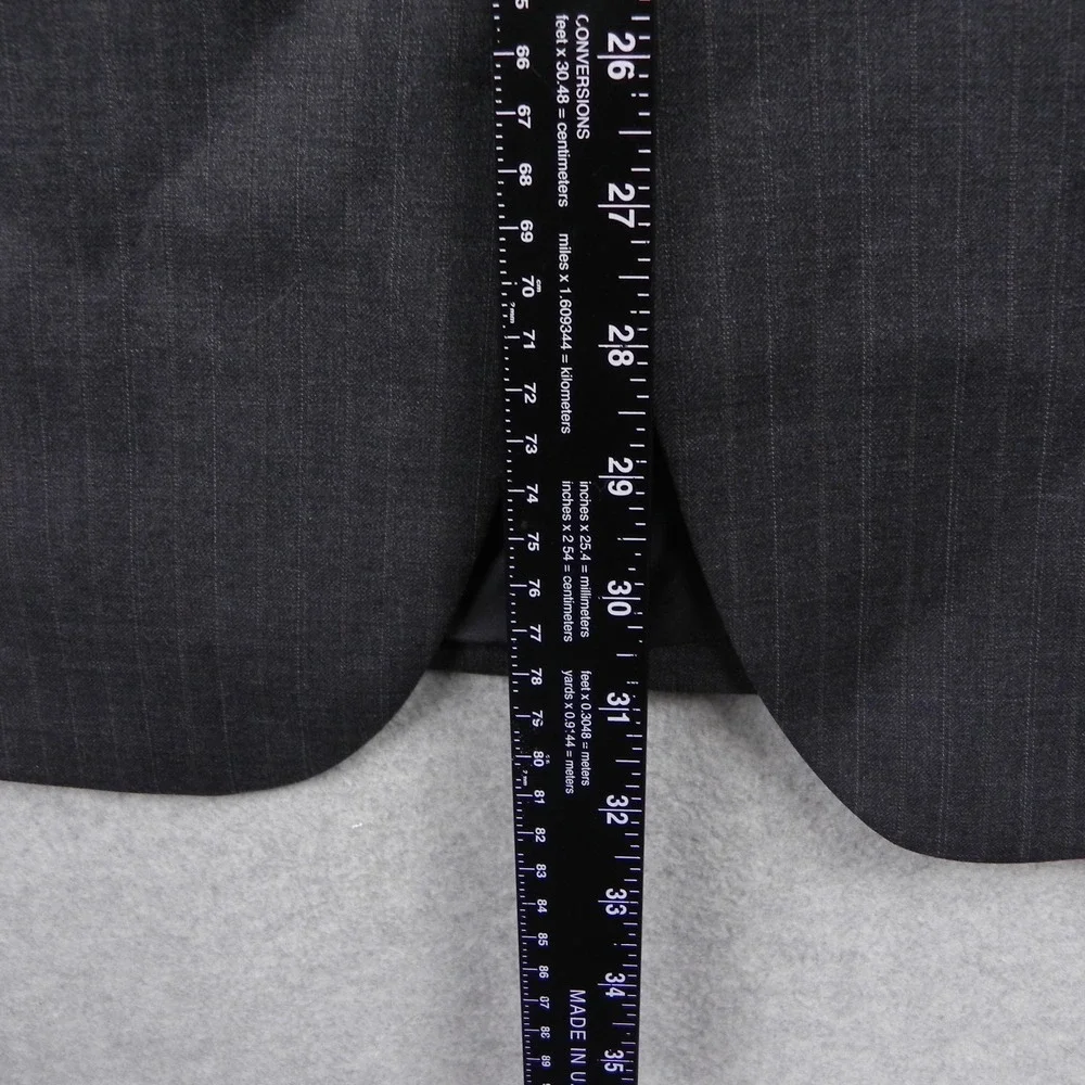 Jos A Bank Blazer Mens 43R Signature Wool 2-Button Suit Jacket Coat Gray Striped